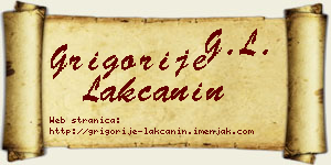 Grigorije Lakčanin vizit kartica